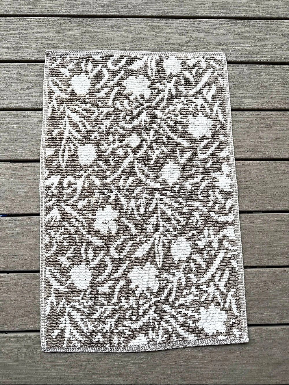 Threshold Performance Plus Gray Floral Cotton Bath Rug 20x30 Target